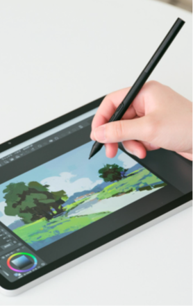 自然な描き味と高精細な筆圧検知で、スケッチから本格的なイラスト制作まで幅広くカバー